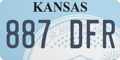 KS license plate 887DFR