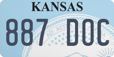 KS license plate 887DOC