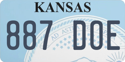 KS license plate 887DOE