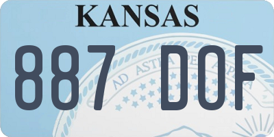 KS license plate 887DOF