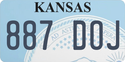 KS license plate 887DOJ
