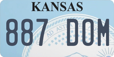KS license plate 887DOM
