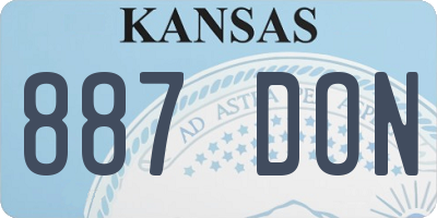 KS license plate 887DON