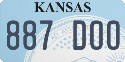 KS license plate 887DOO