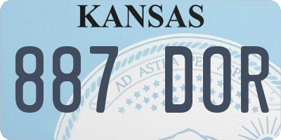 KS license plate 887DOR