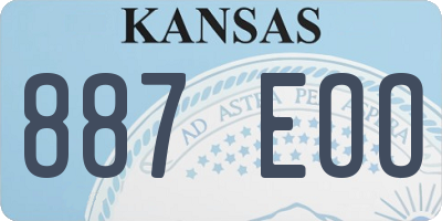 KS license plate 887EOO