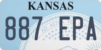 KS license plate 887EPA