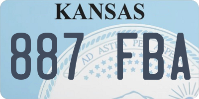 KS license plate 887FBA