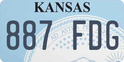KS license plate 887FDG