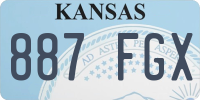 KS license plate 887FGX
