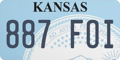KS license plate 887FOI