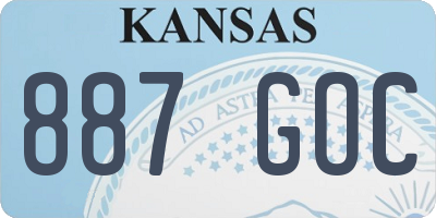 KS license plate 887GOC