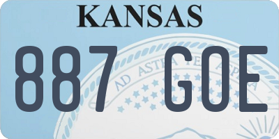 KS license plate 887GOE