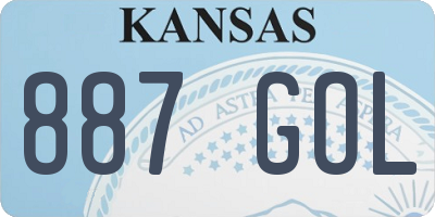 KS license plate 887GOL