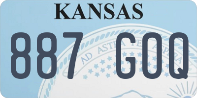 KS license plate 887GOQ