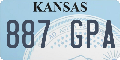 KS license plate 887GPA