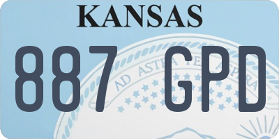 KS license plate 887GPD