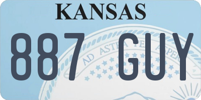 KS license plate 887GUY