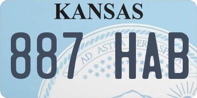 KS license plate 887HAB