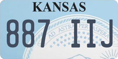 KS license plate 887IIJ