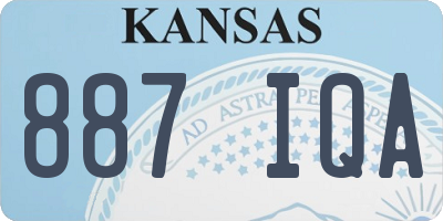 KS license plate 887IQA