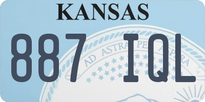 KS license plate 887IQL