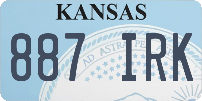 KS license plate 887IRK