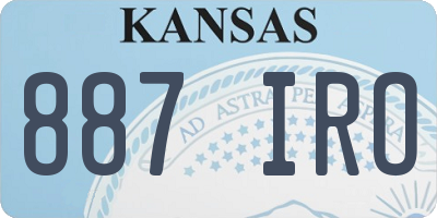 KS license plate 887IRO
