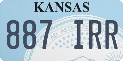 KS license plate 887IRR