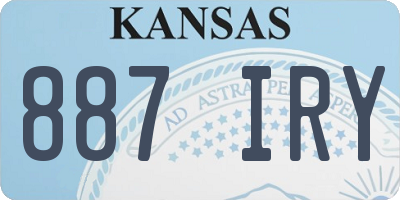 KS license plate 887IRY
