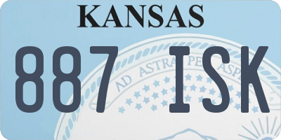 KS license plate 887ISK