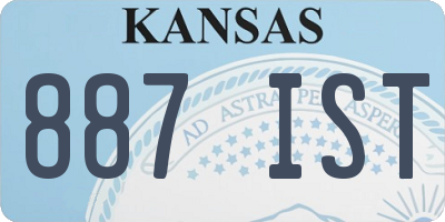 KS license plate 887IST