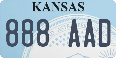 KS license plate 888AAD