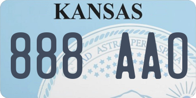 KS license plate 888AAO