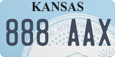KS license plate 888AAX