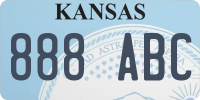 KS license plate 888ABC