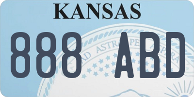 KS license plate 888ABD