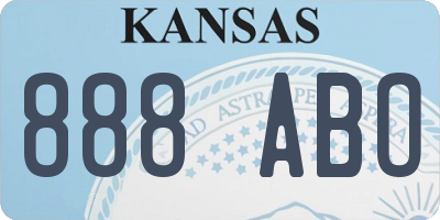 KS license plate 888ABO