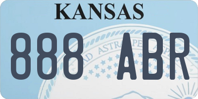 KS license plate 888ABR