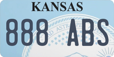 KS license plate 888ABS