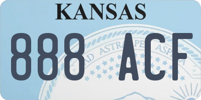 KS license plate 888ACF