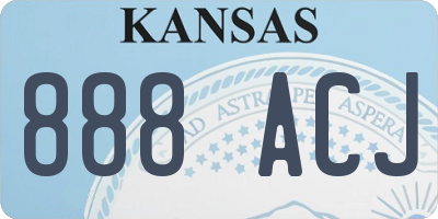 KS license plate 888ACJ