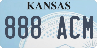 KS license plate 888ACM