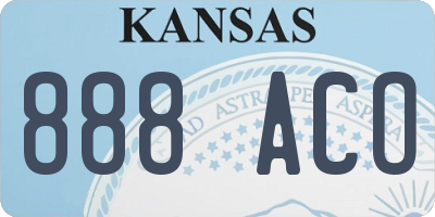 KS license plate 888ACO