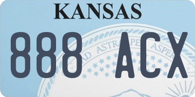 KS license plate 888ACX