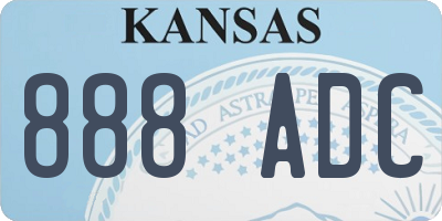 KS license plate 888ADC