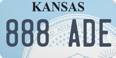 KS license plate 888ADE