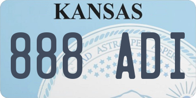 KS license plate 888ADI