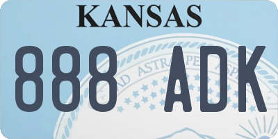 KS license plate 888ADK