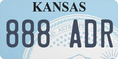 KS license plate 888ADR